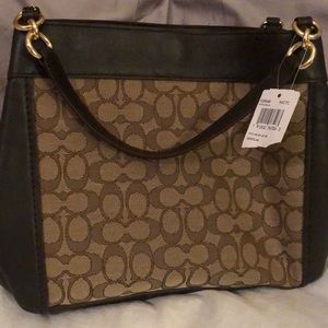 Small lazy COACH brown logo bag